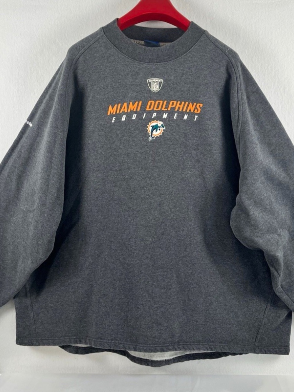 VTG Reebok NFL Equipment Miami Dolphins Player-Issued Practice Crewneck 4X #75